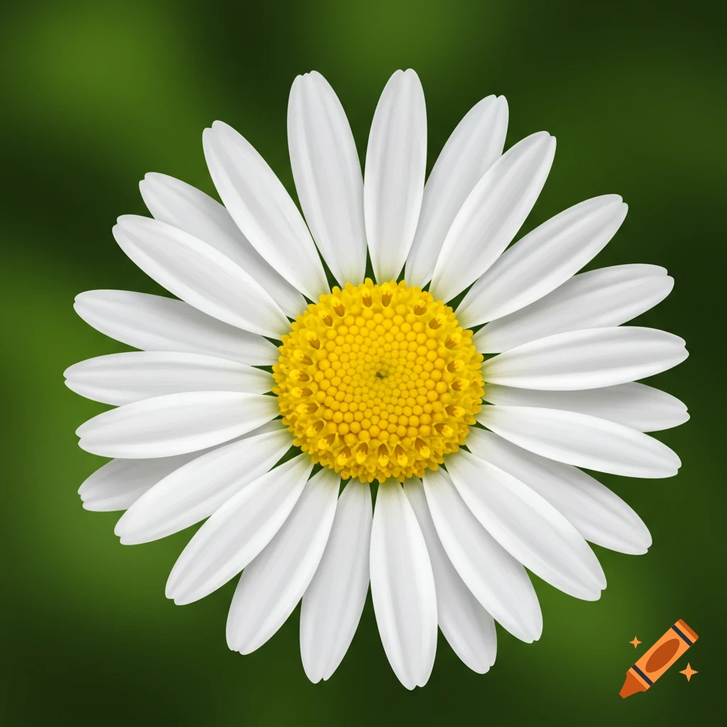 A close-up of a white daisy