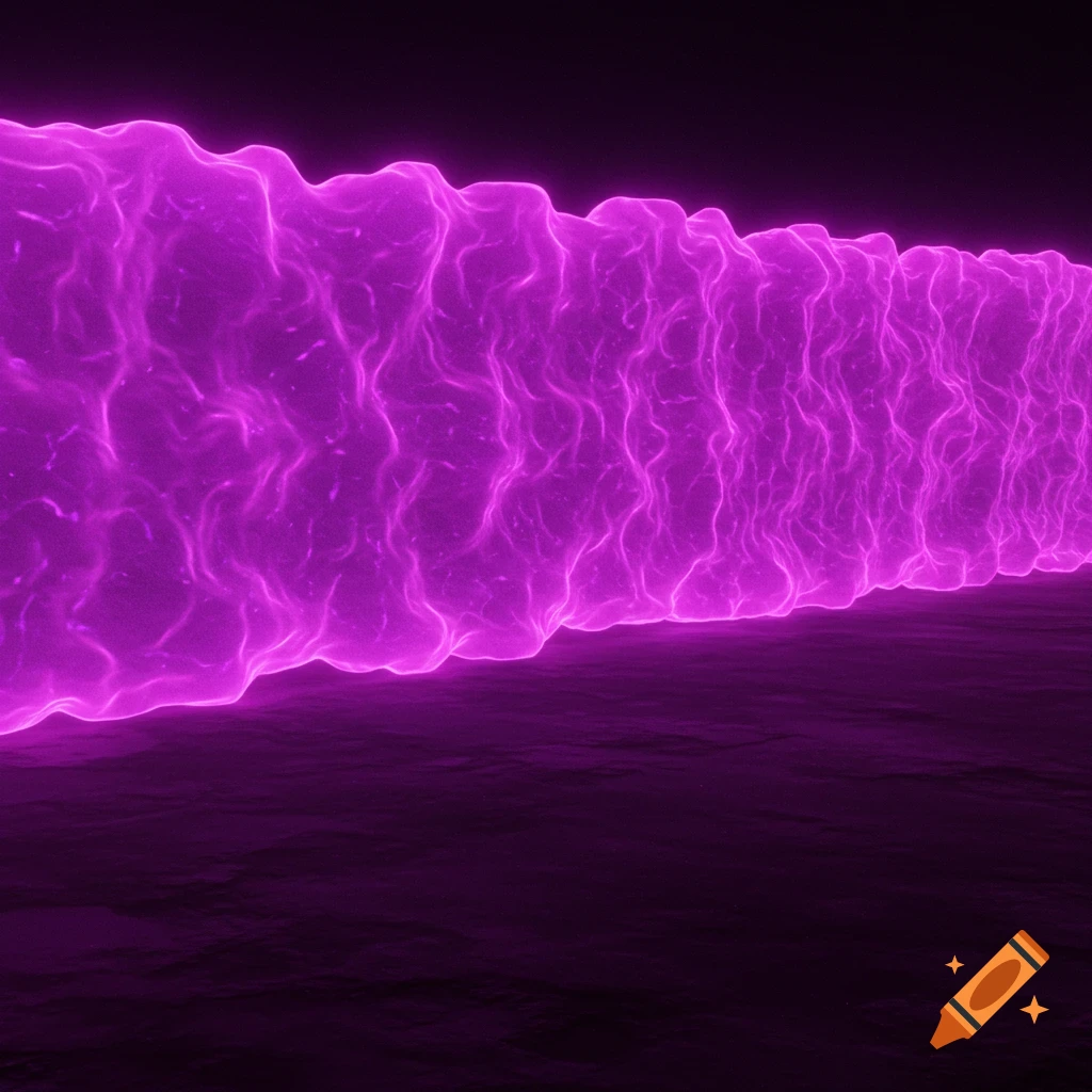 A glowing purple energy wave against a dark background.