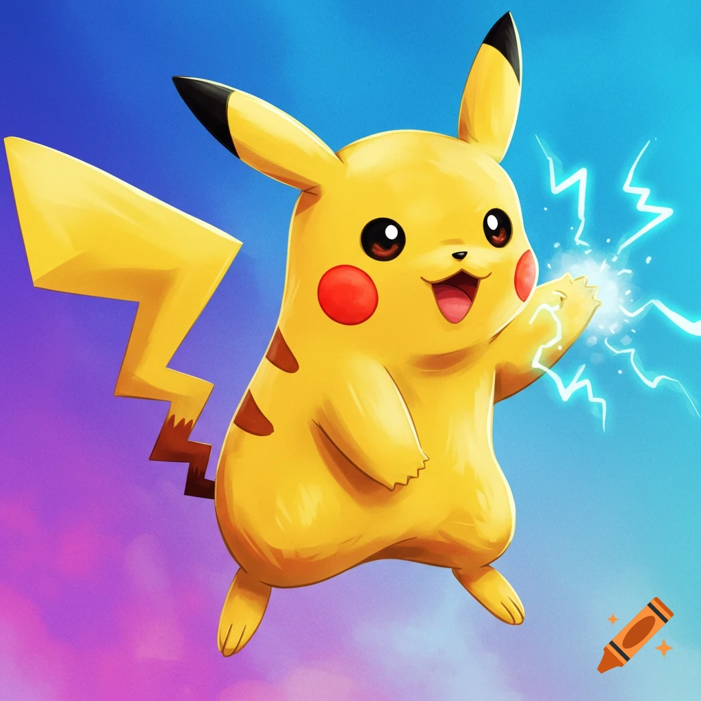 Pikachu using an electric attack.