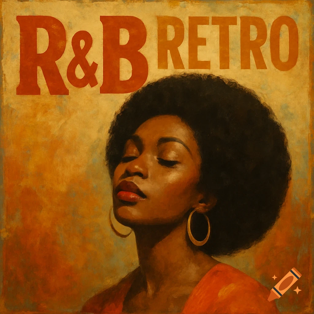 Album cover with text 'R&B RETRO' and a woman with closed eyes.