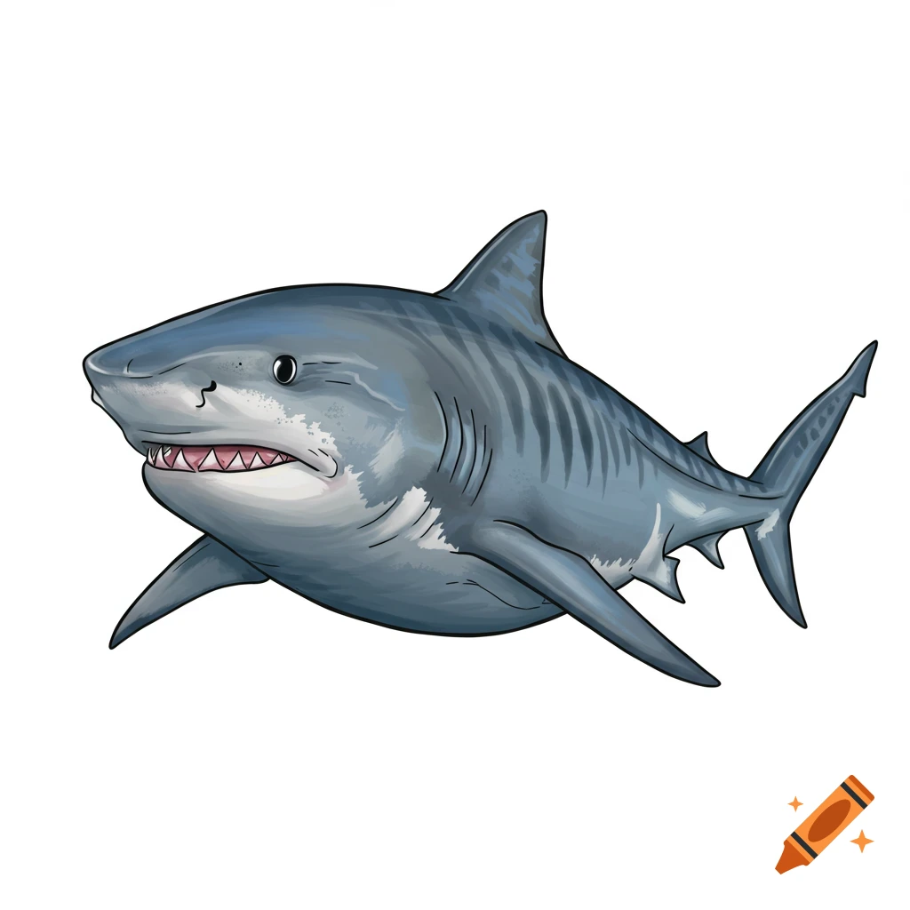 A tiger shark swimming.