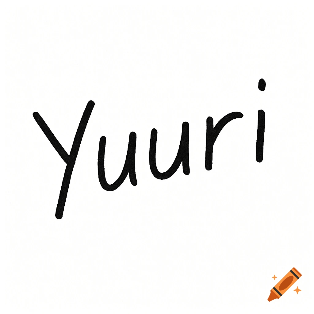 Black handwritten text 'Yuuri' on a white background.