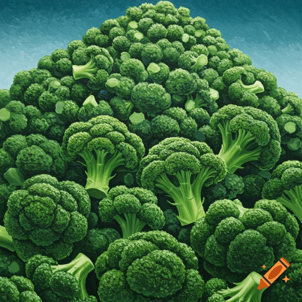 A large pile of broccoli.