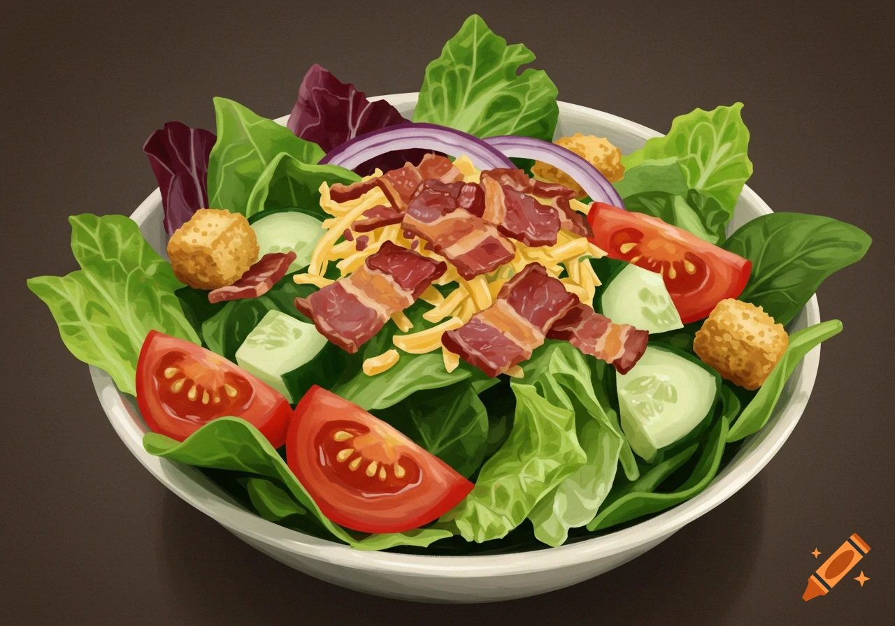 A side salad with various toppings.
