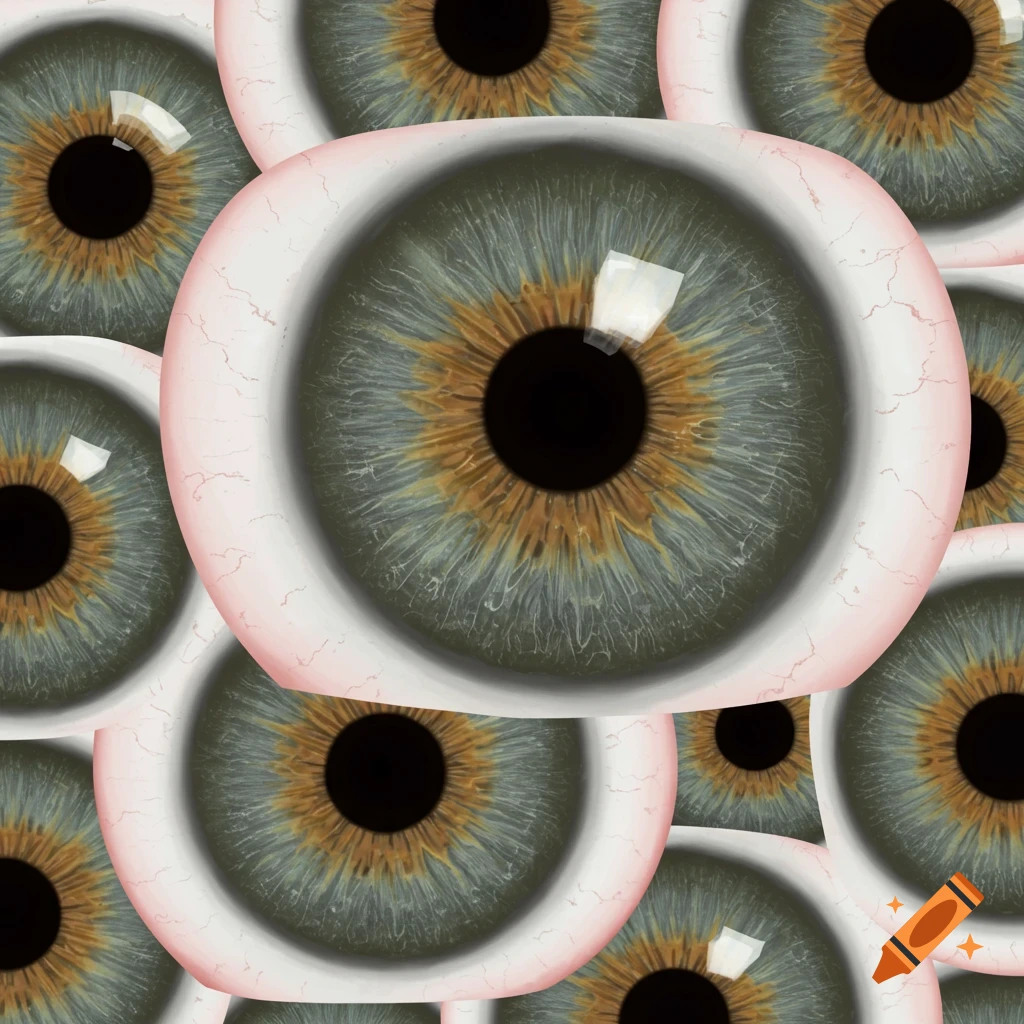 Multiple overlapping human eyeballs.