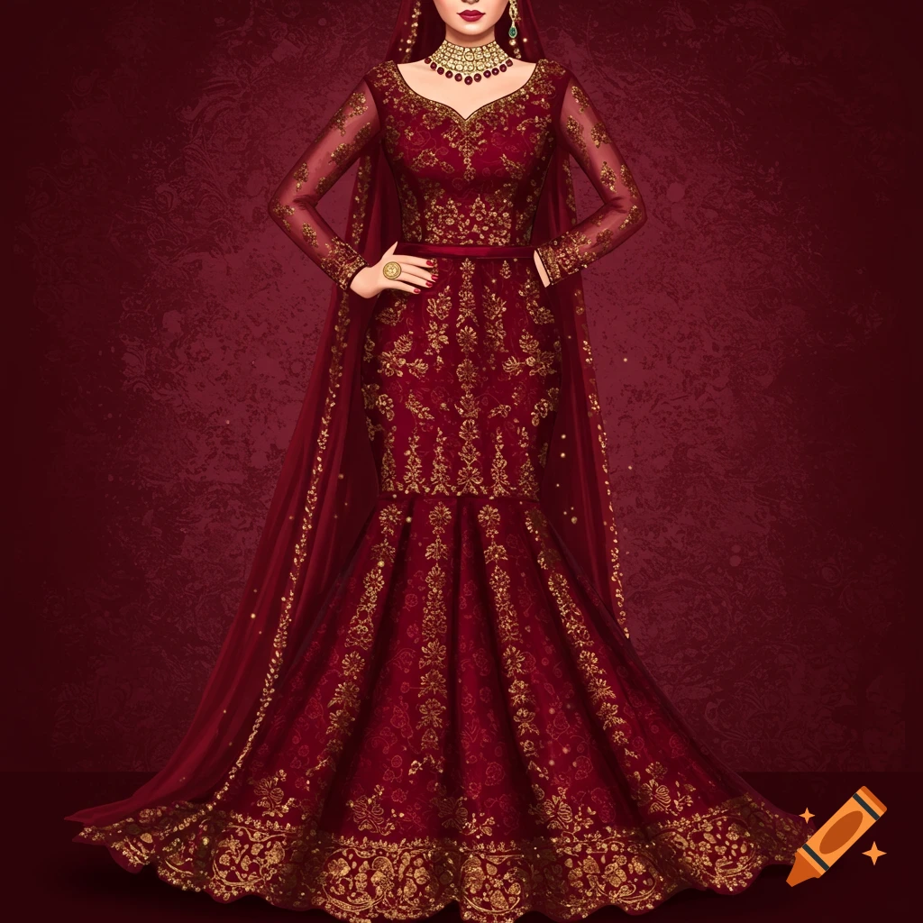 slim fit dress slacks Burgundy Gold Sequin Wedding Dresses 66991 High Neck, Long Tail – Viniodress main image 0