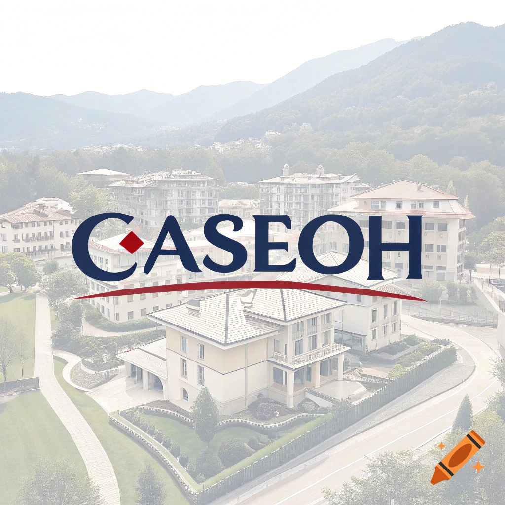 Logo with text CASEOH over buildings and mountains.