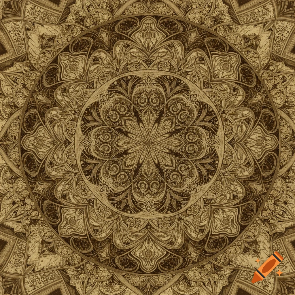 Intricate sepia mandala pattern