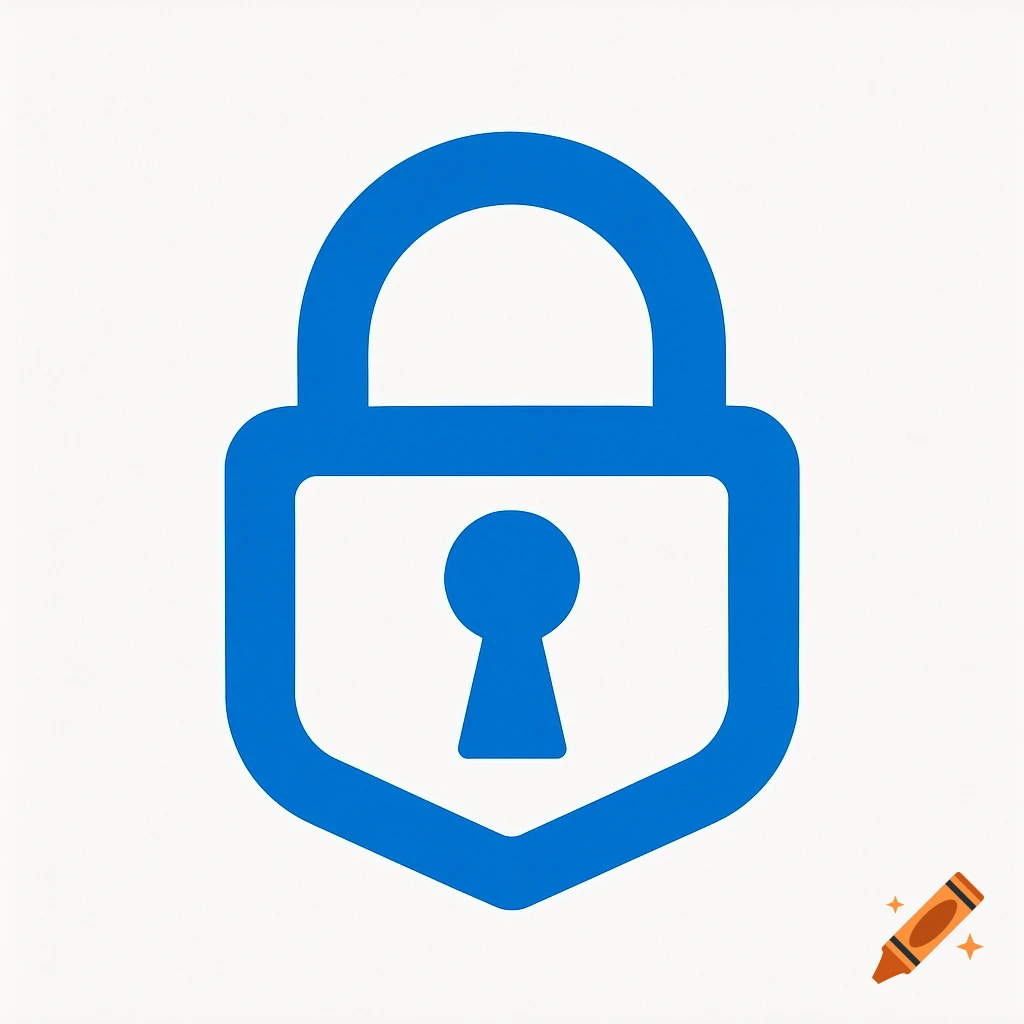 A blue lock icon on a white background.