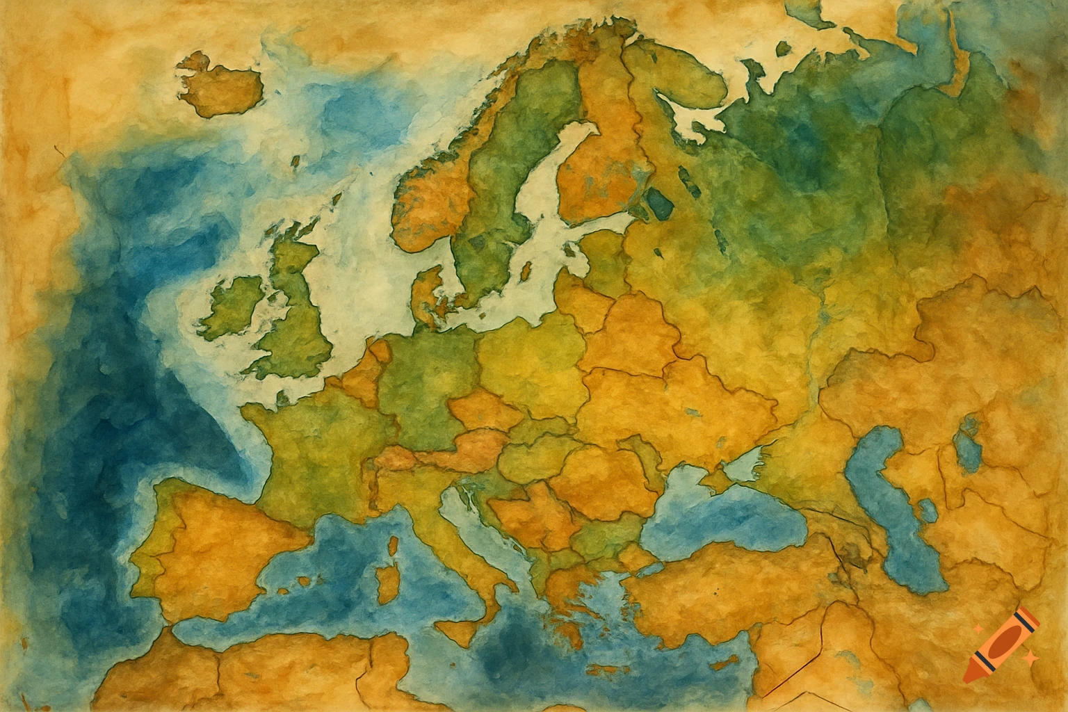 The map of Europe.