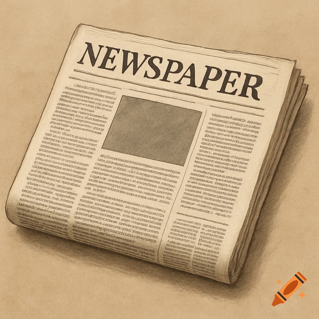 a folded newspaper