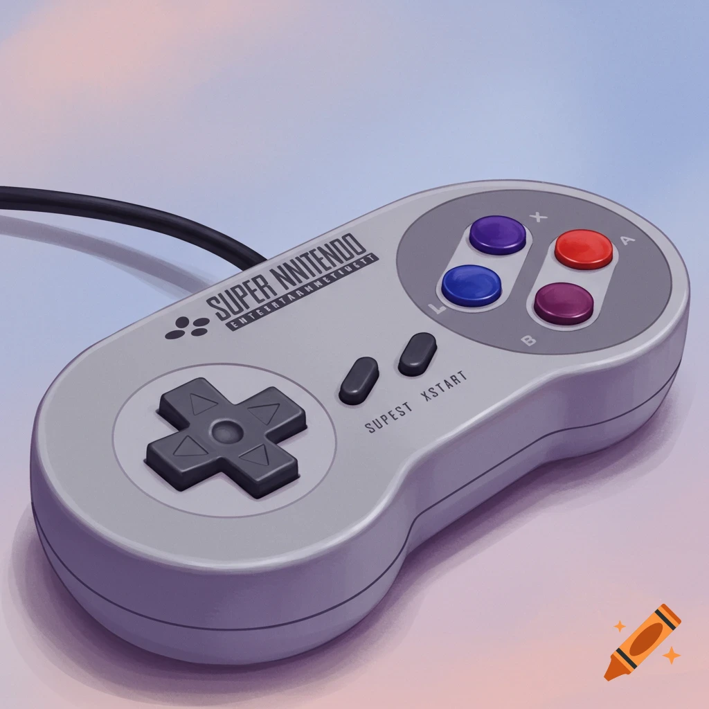 A Super Nintendo controller.