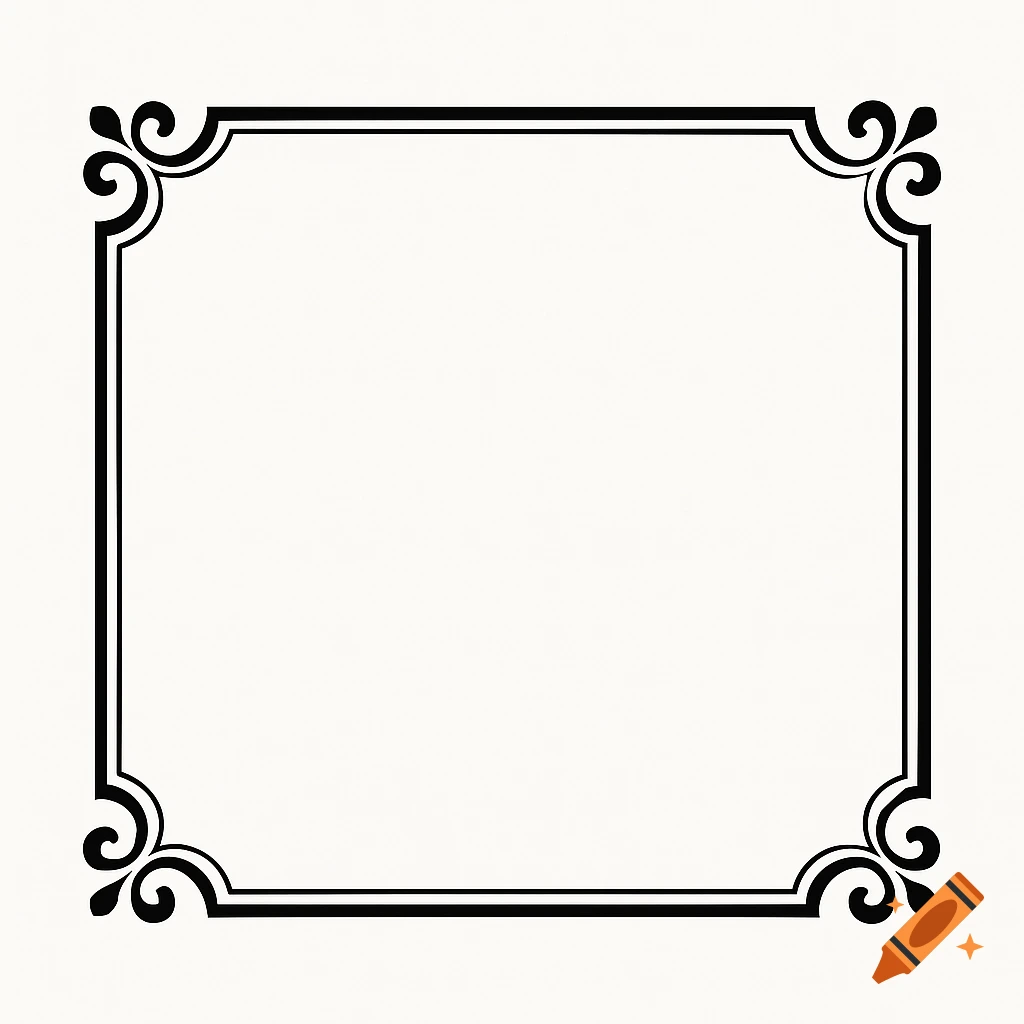 Black decorative border or frame on a white background