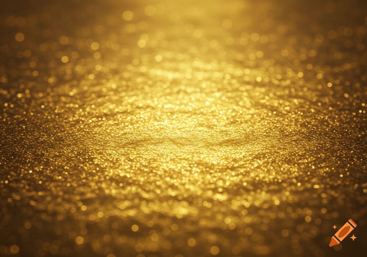Glittering golden texture with bokeh highlights.