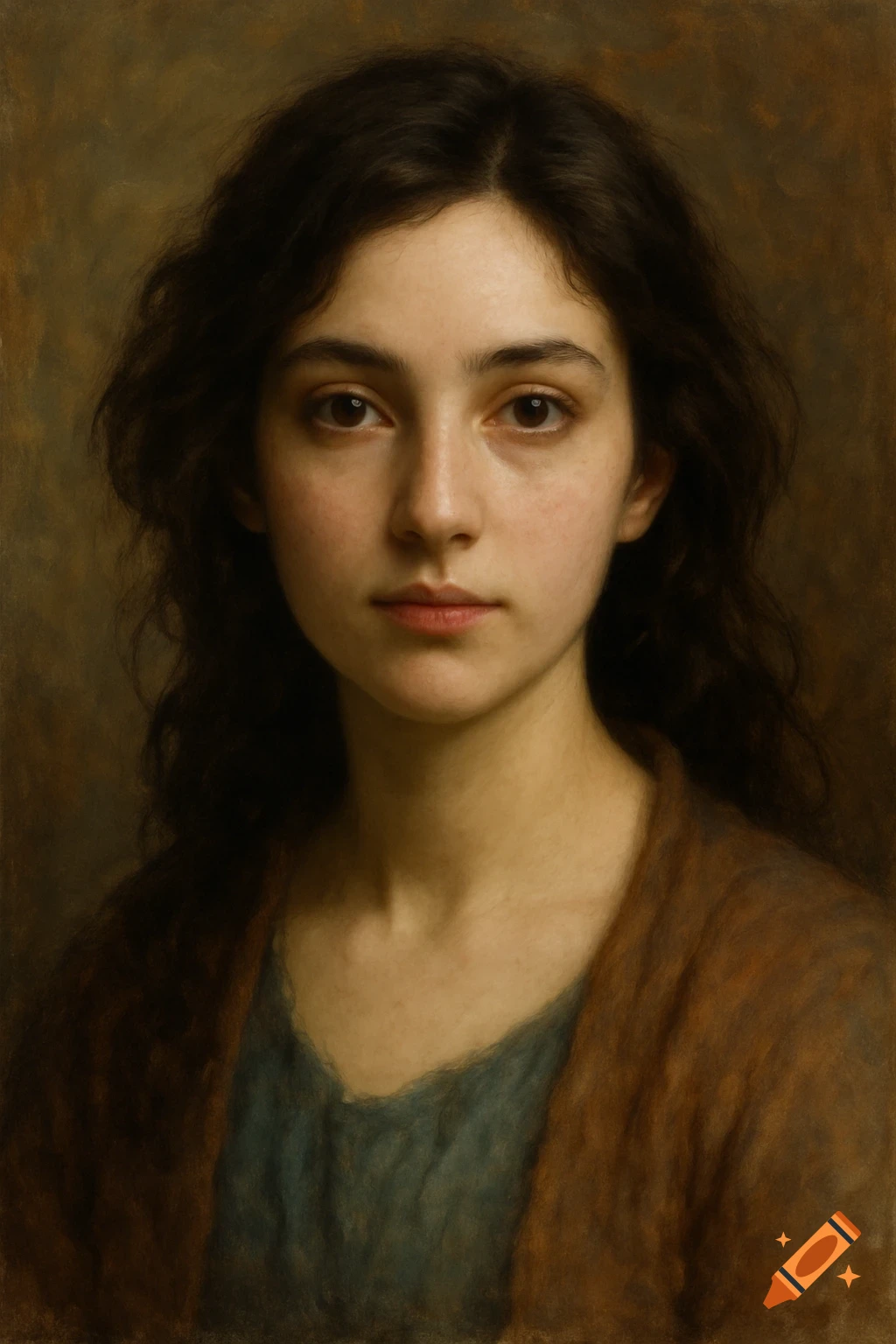 A portrait of a young woman.