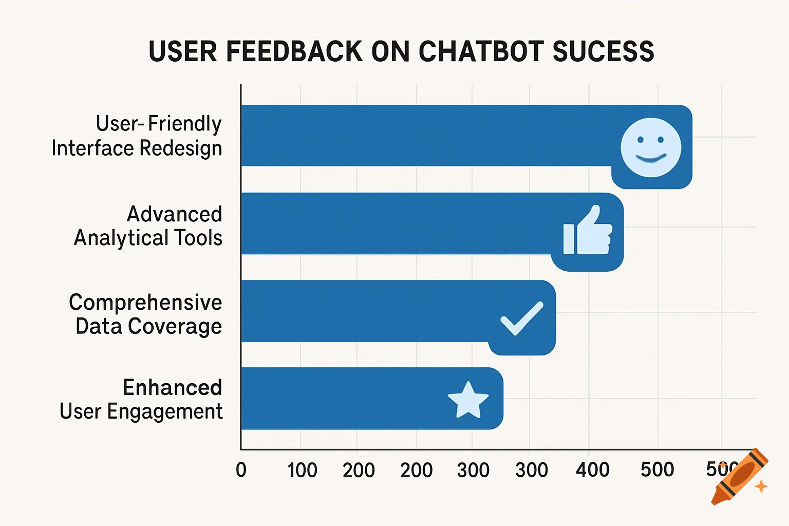 A horizontal bar graph titled "User Feedback on Chatbot Success".