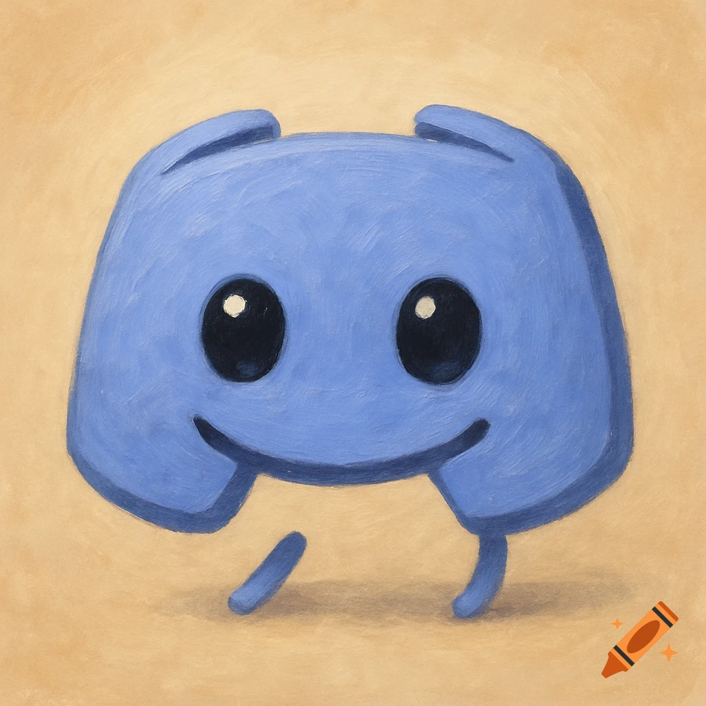 Cute blue Discord logo character
