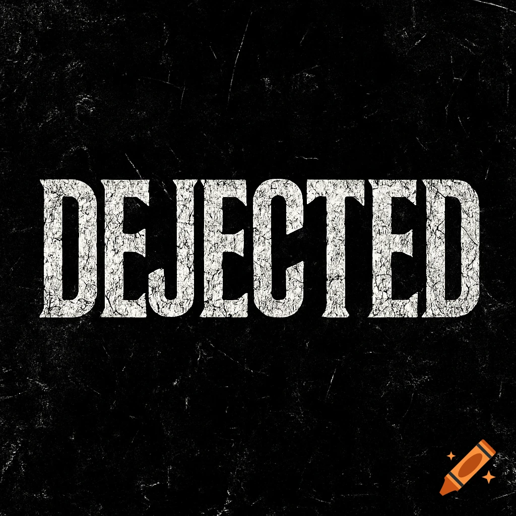 White distressed text "DEJECTED" on a black grunge background.