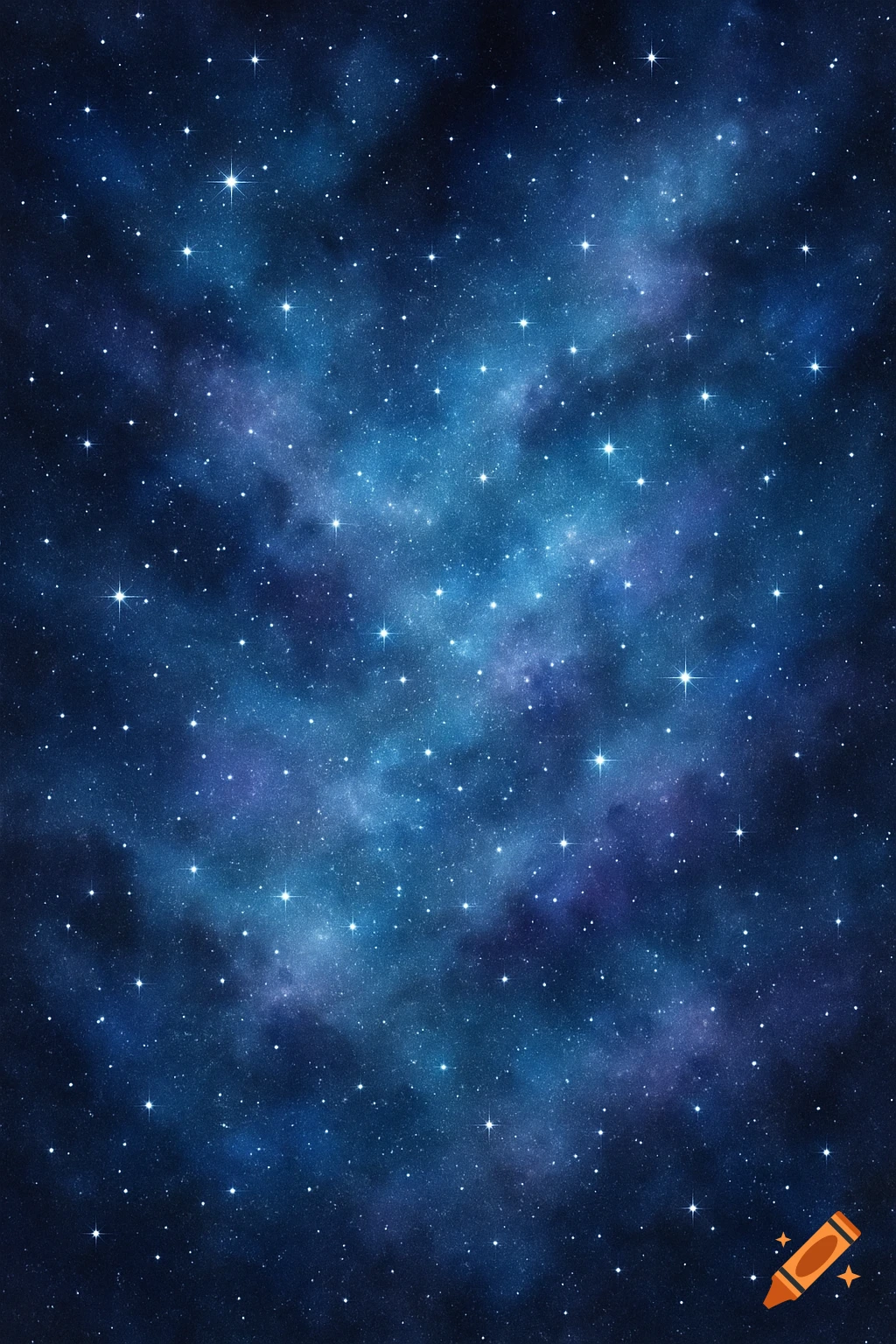 A dark blue and purple starry sky with nebulae.
