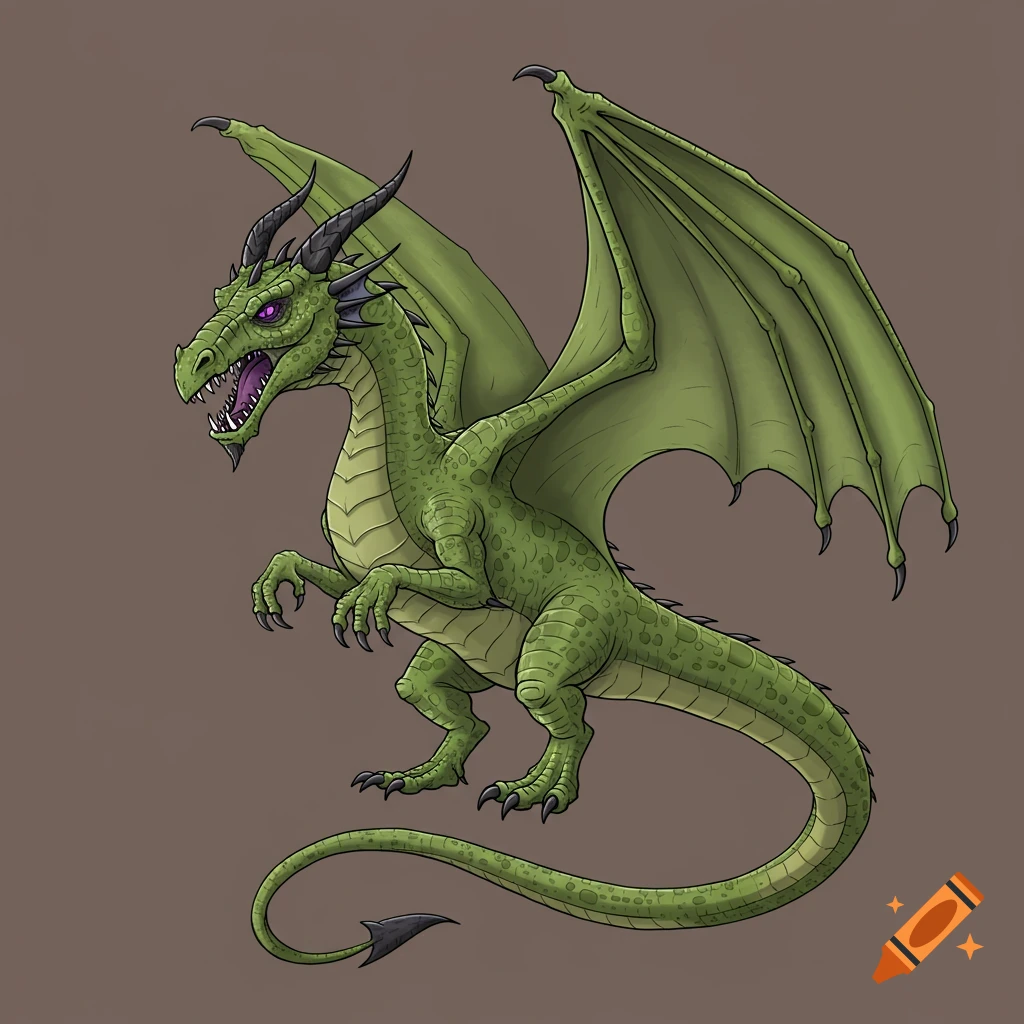 Green dragon illustration