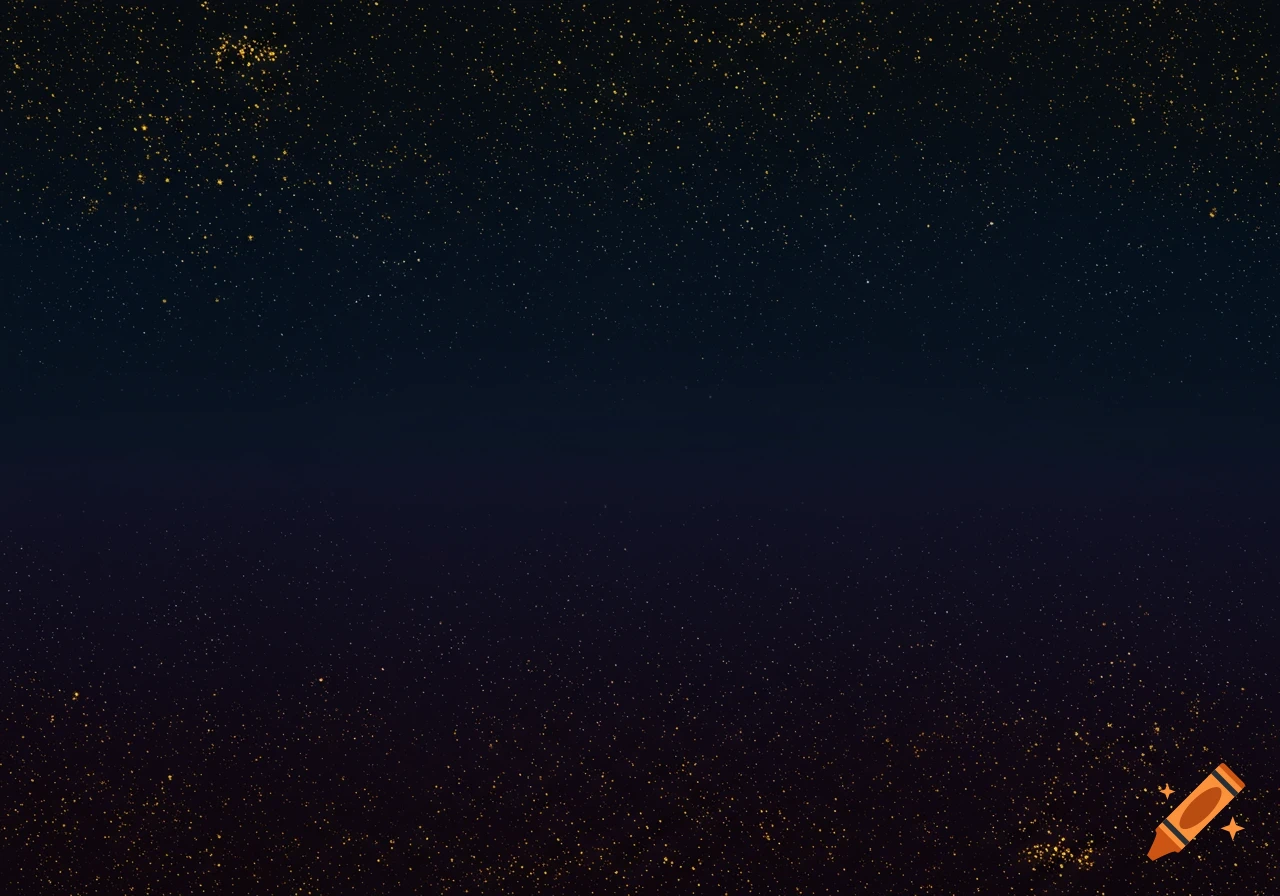 A dark background filled with sparkling gold lights.