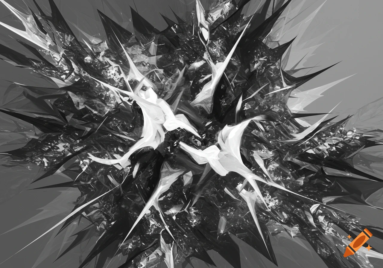 Abstract fractal shapes in grayscale