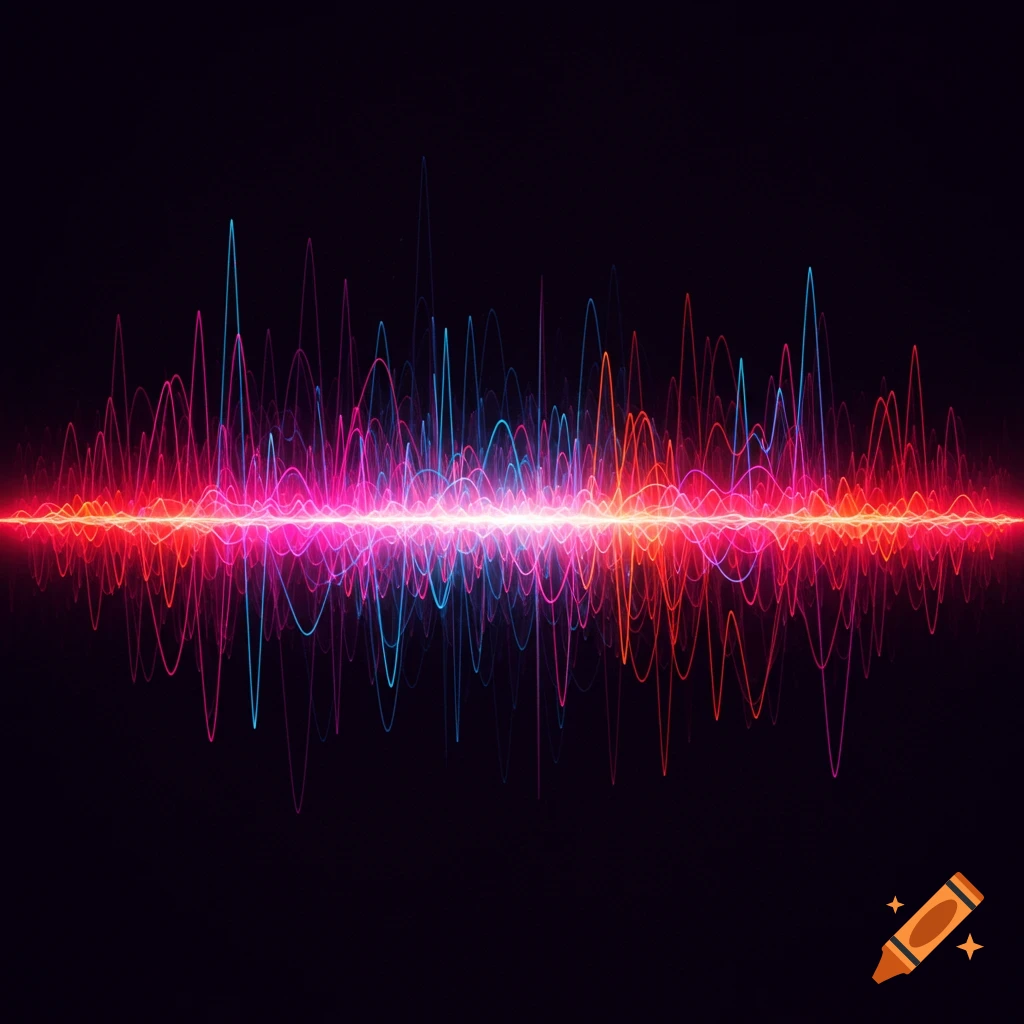Colorful abstract visualization of a signal or waveform against a dark background.