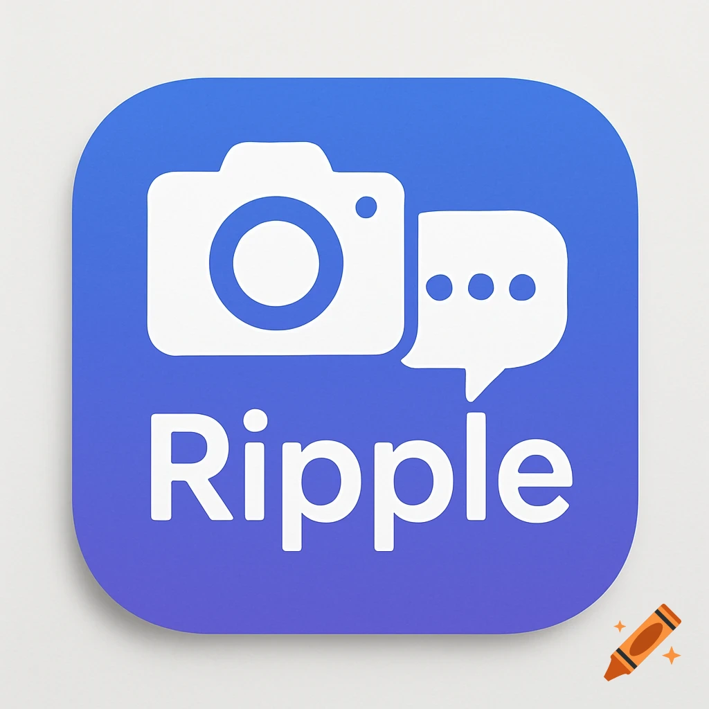 Ripple app icon with camera and chat bubble