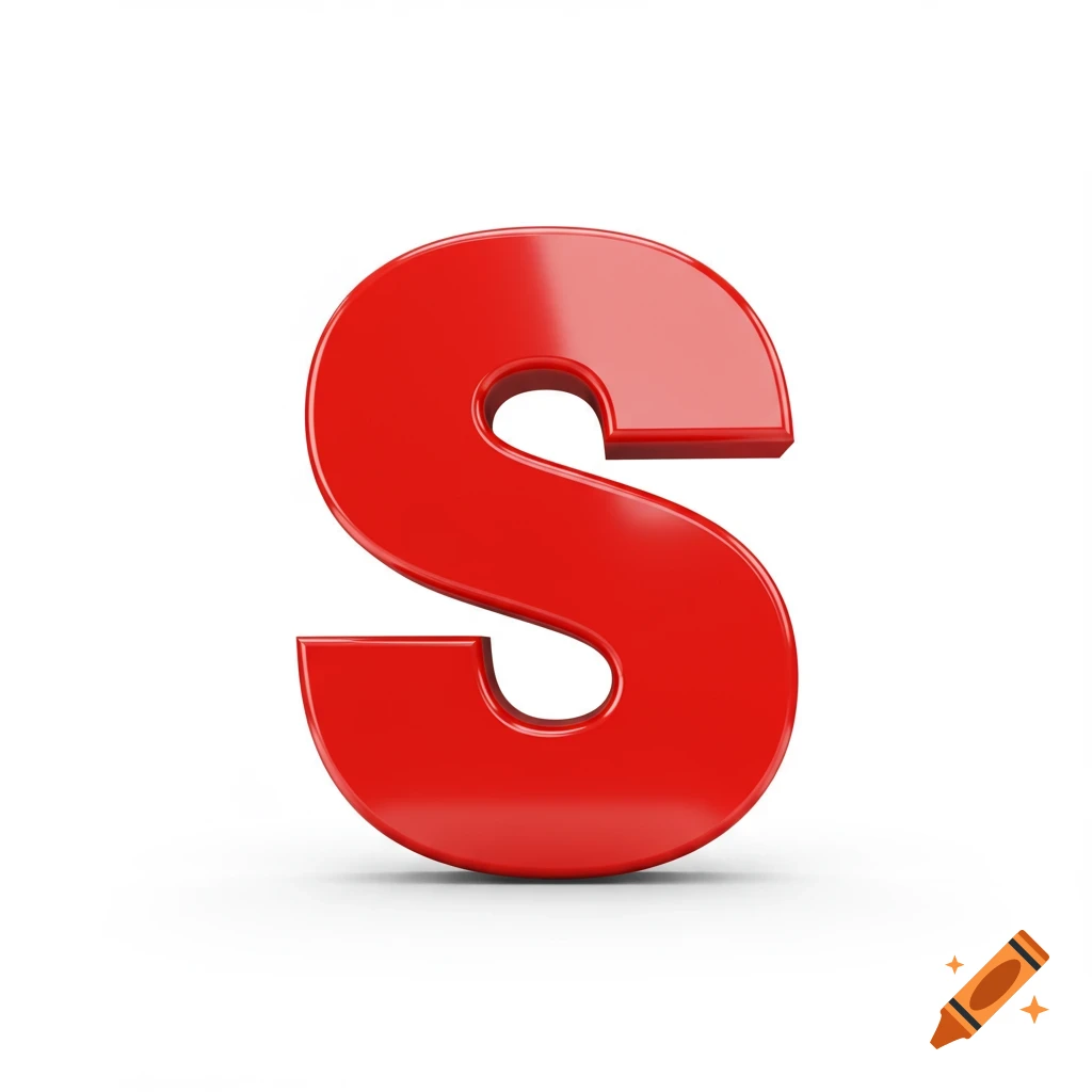 A glossy red 3D capital letter S.
