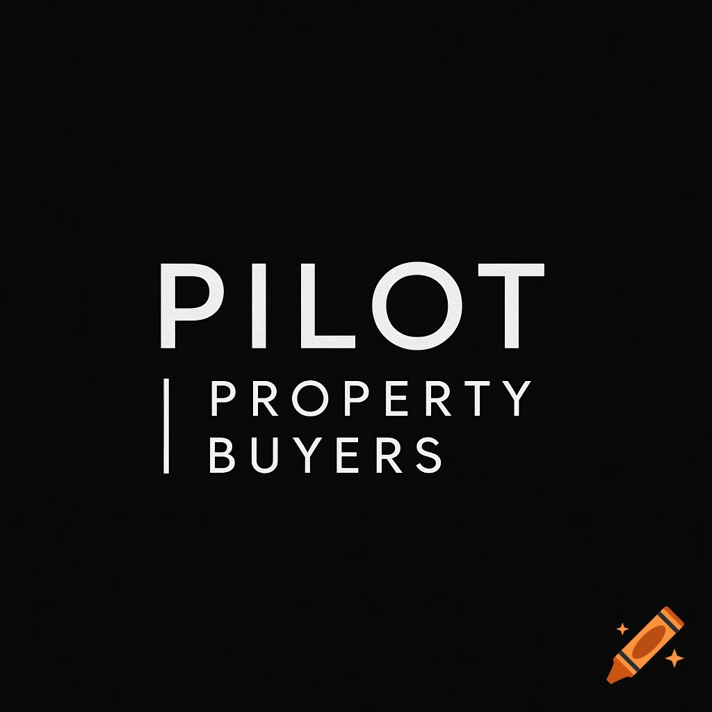 White text logo with 'PILOT' above 'PROPERTY BUYERS' separated by a line on a black background.