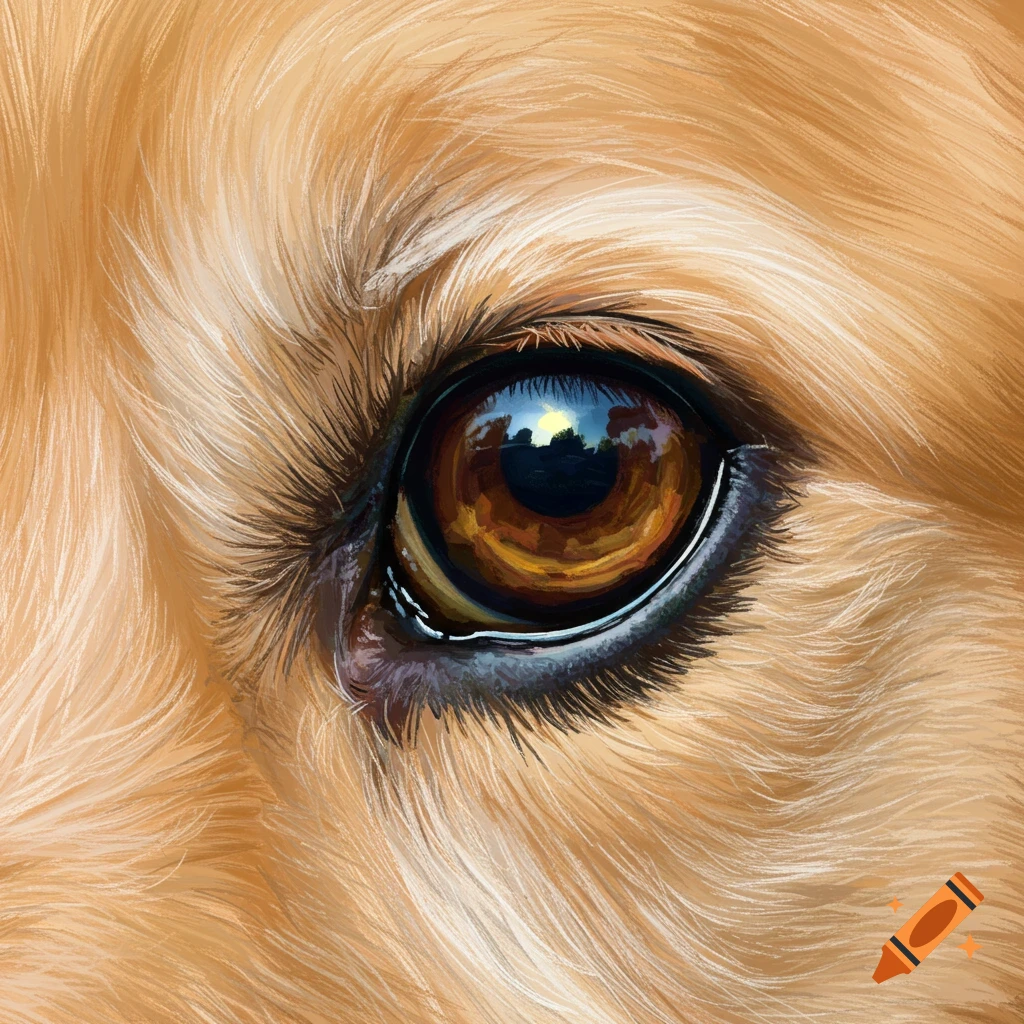 Close-up of a dog's brown eye.
