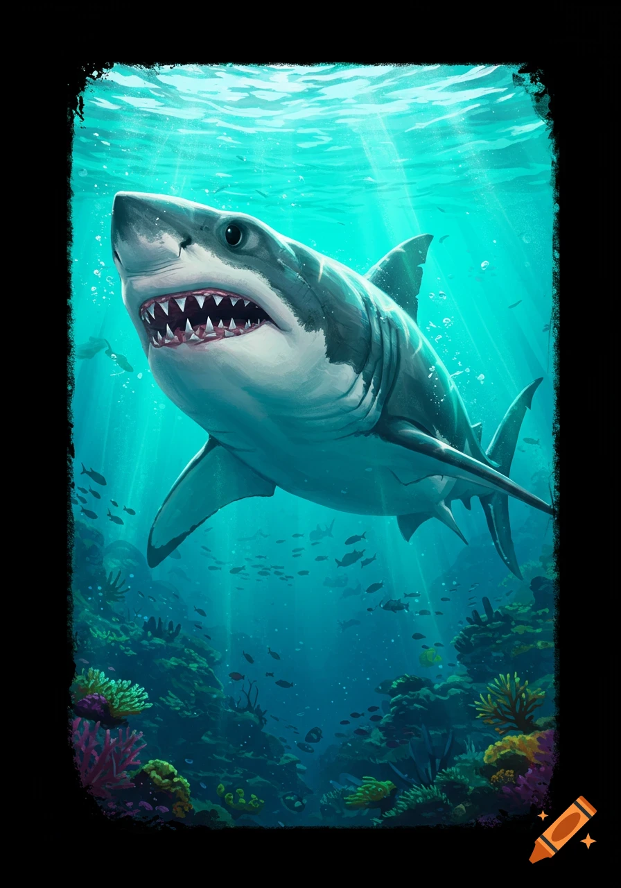 A shark underwater.