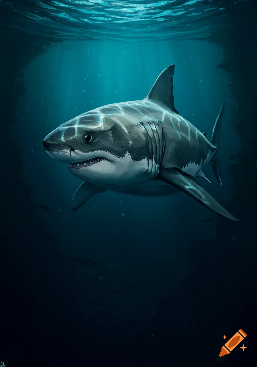 A shark swimming underwater