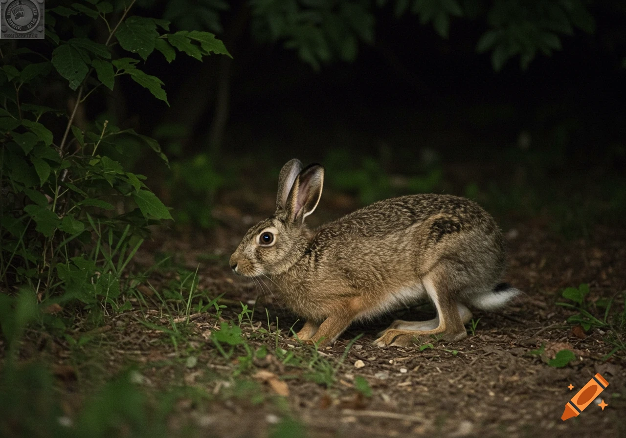 A hare in the woods