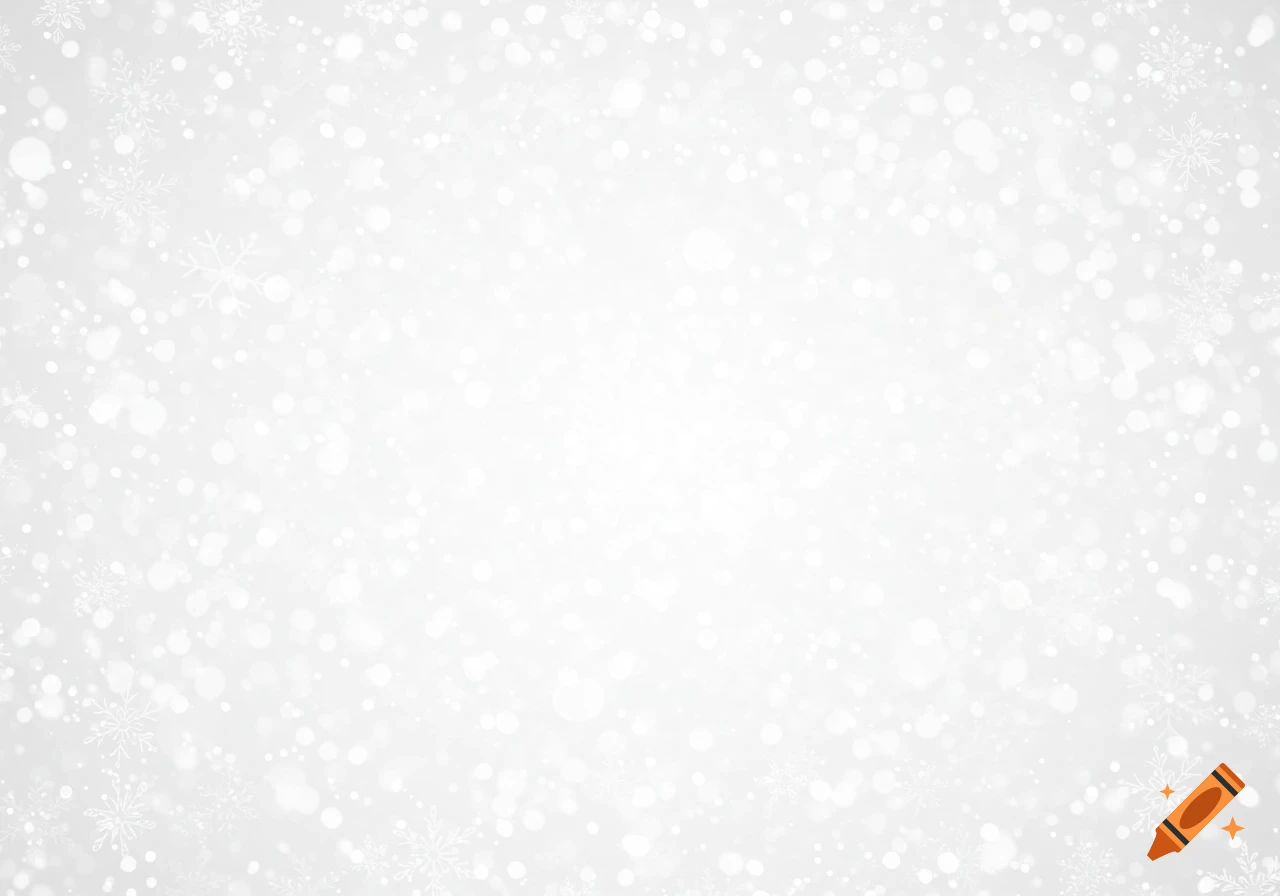 Falling snowflakes and bokeh on a white background.