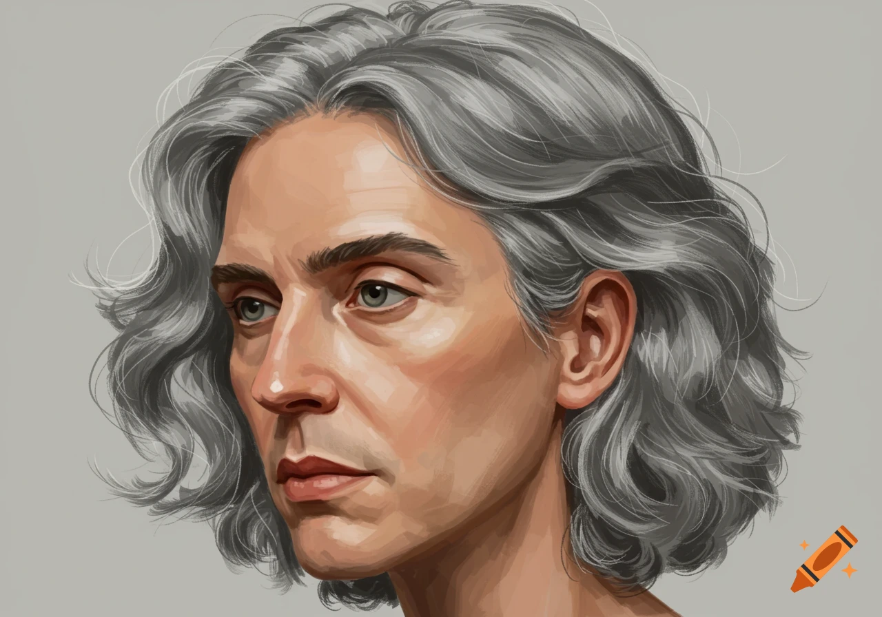 Portrait of a person with short grey hair.