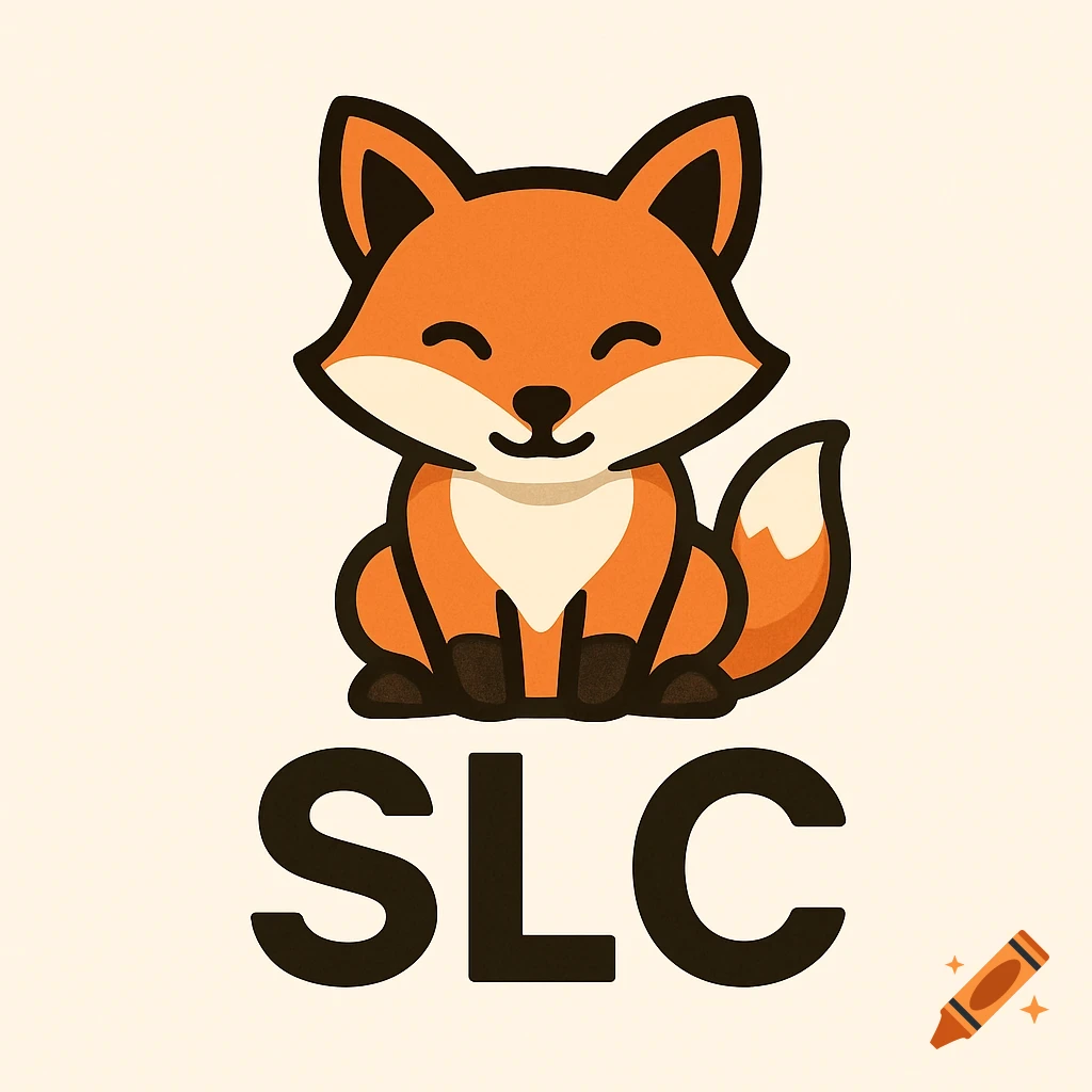 A cute cartoon fox logo sitting above the letters SLC.