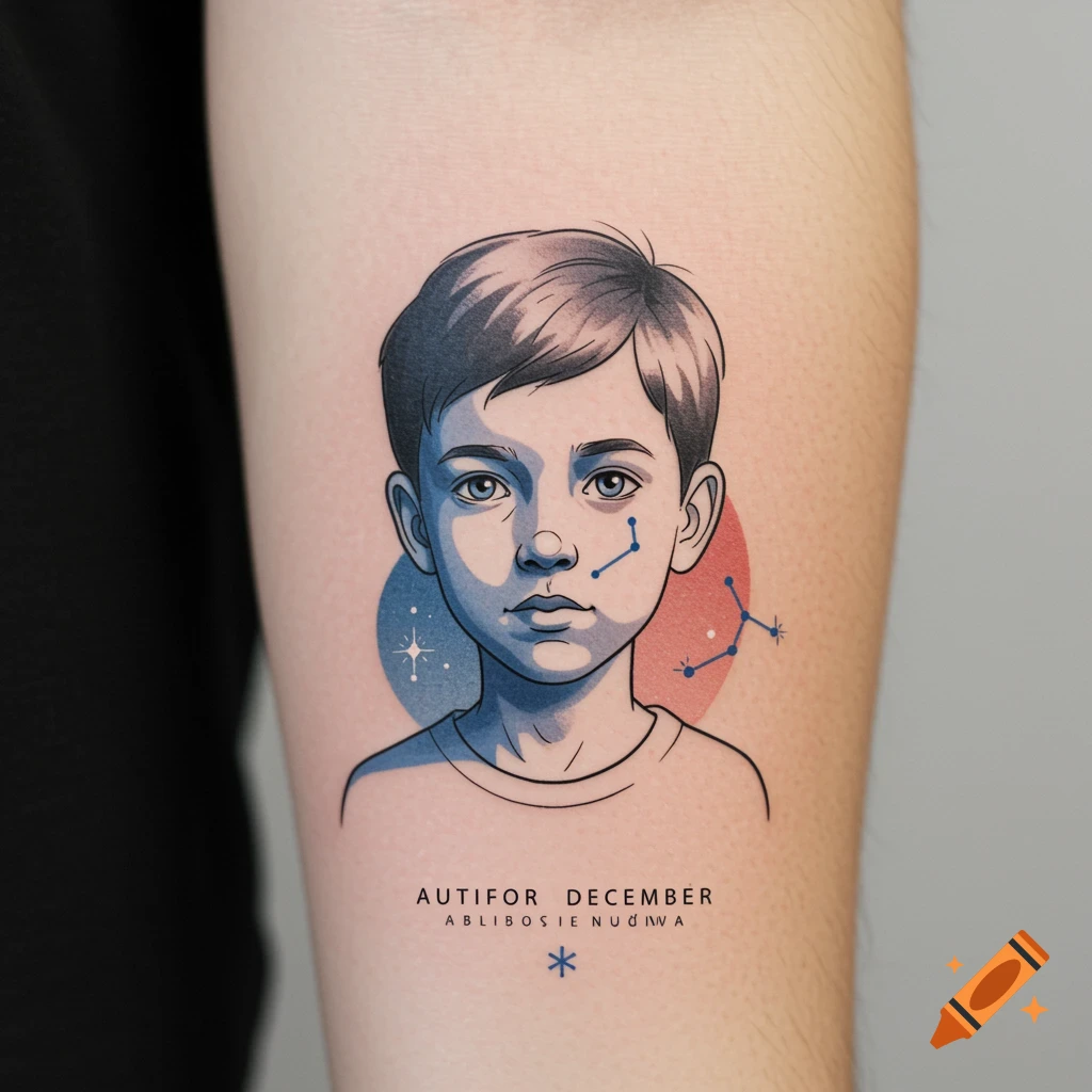  Minimalist line art tattoo of a girl asleep on an armchair with a teddy ...