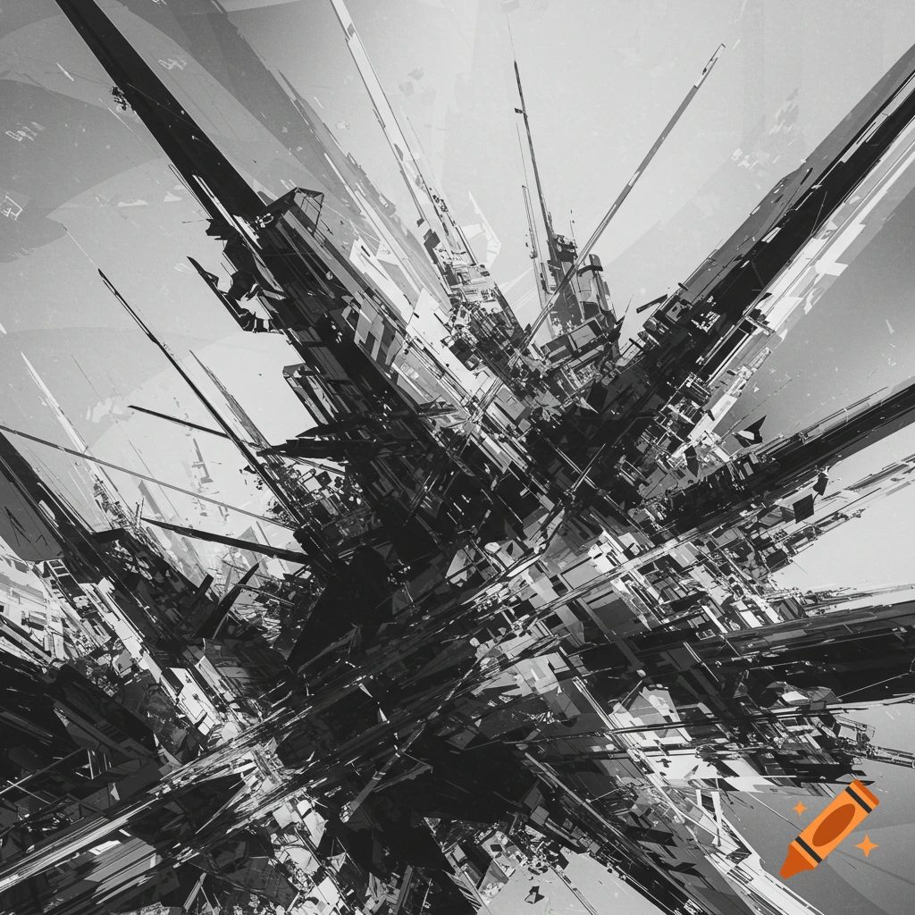 Sharp abstract grayscale structure