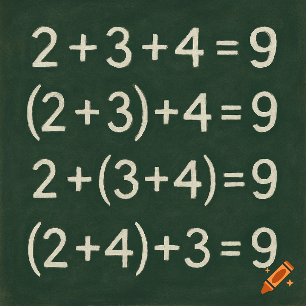 Mathematical equations written in white chalk on a green chalkboard.
