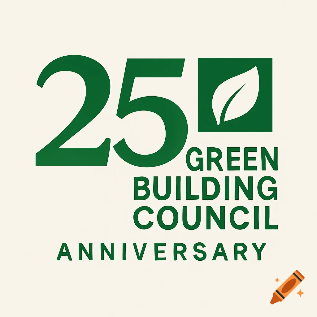 Logo for the 25th anniversary of the Green Building Council