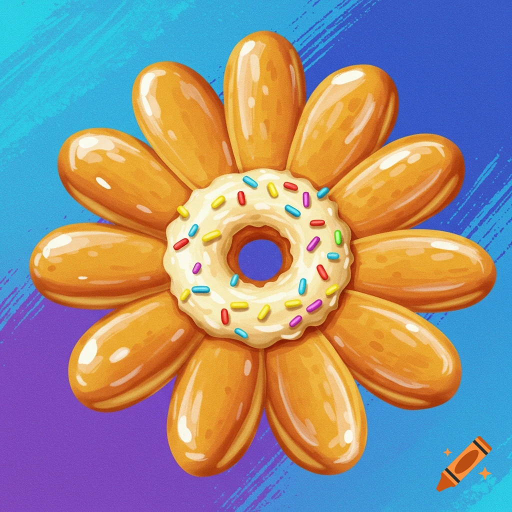 A daisy-shaped donut.
