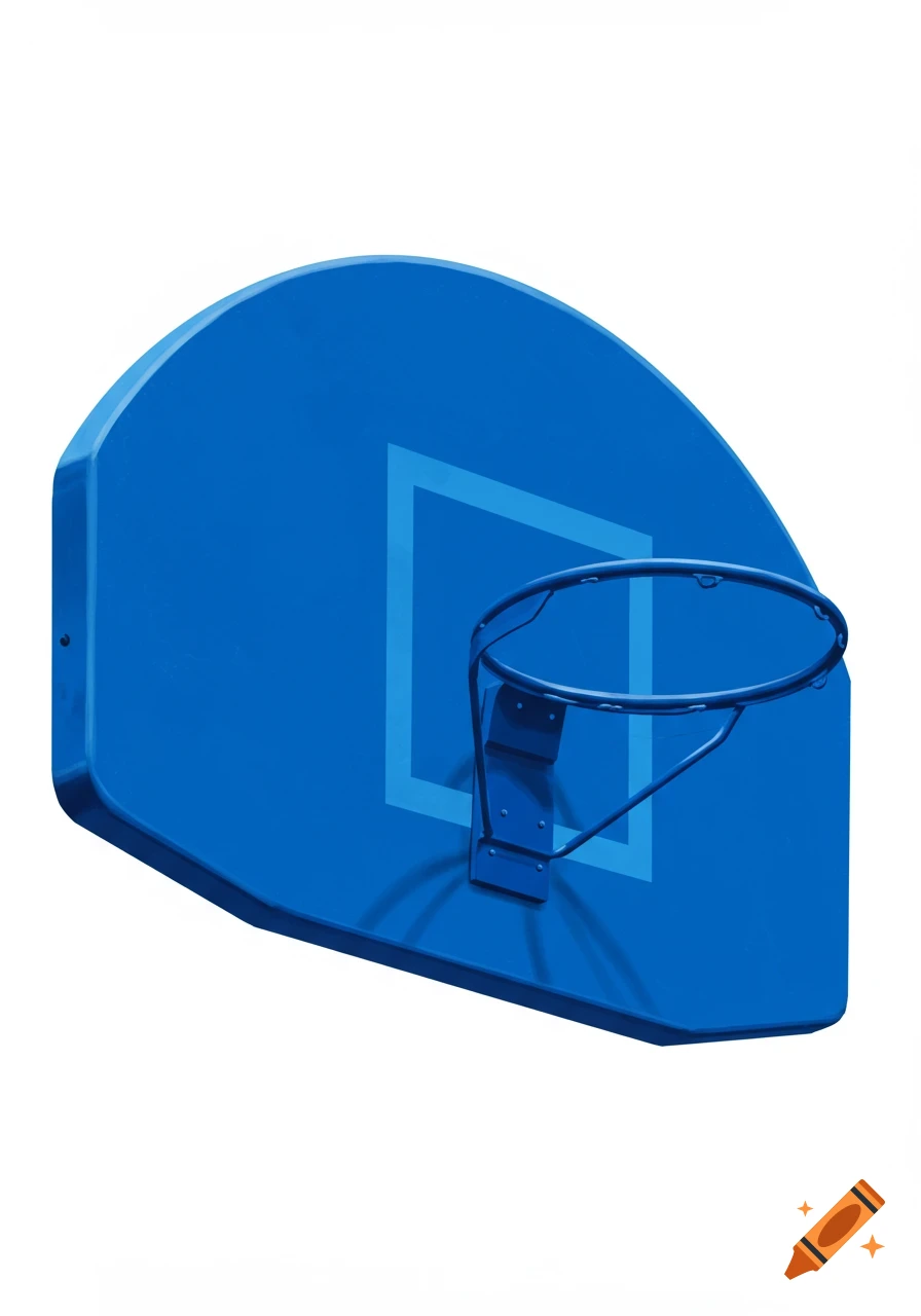 A blue basketball backboard with a hoop attached
