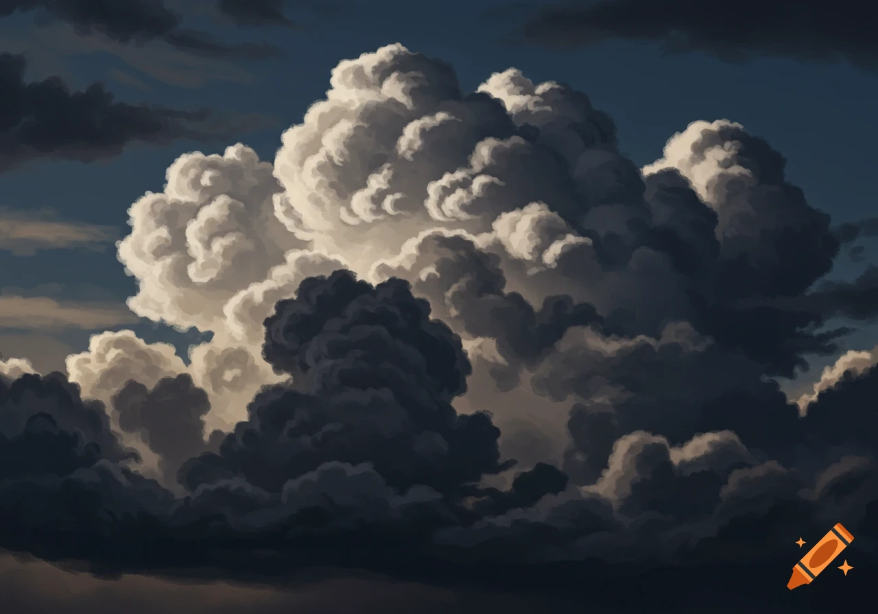 Dark rain clouds.
