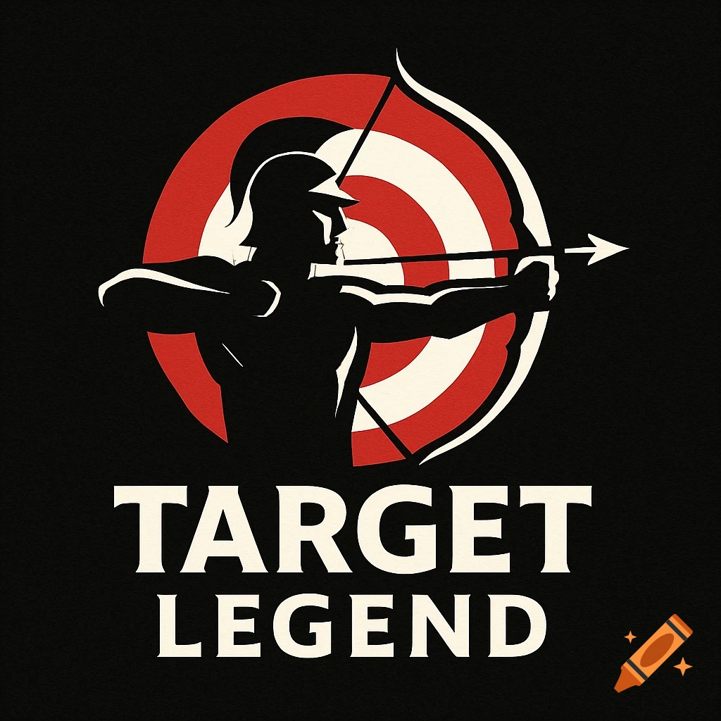 Graphic logo of an archer aiming at a target with the words TARGET LEGEND.