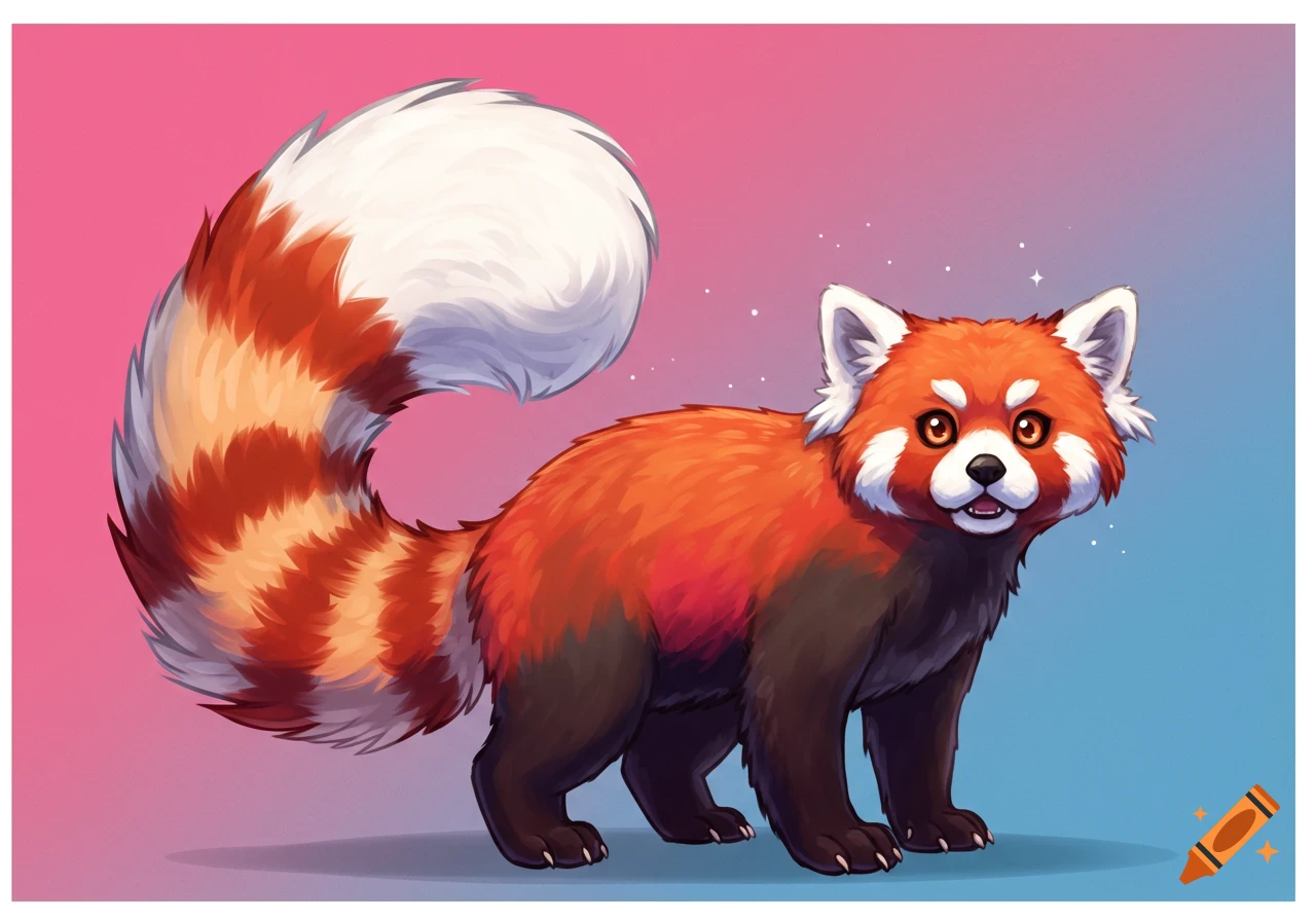 A cute red panda
