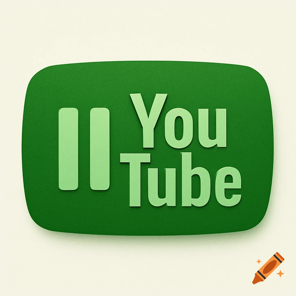Green YouTube logo with a pause symbol instead of the play button.