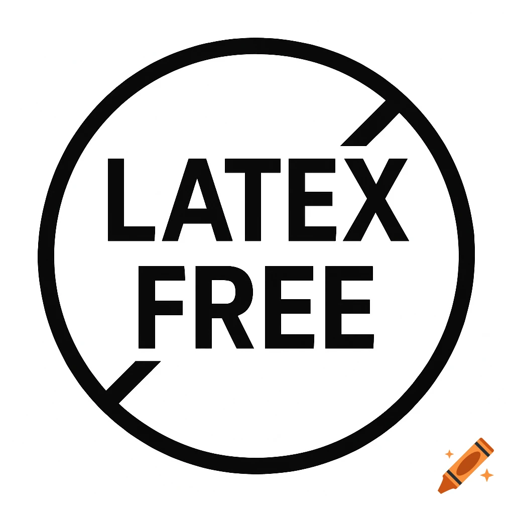 Black and white latex free symbol.