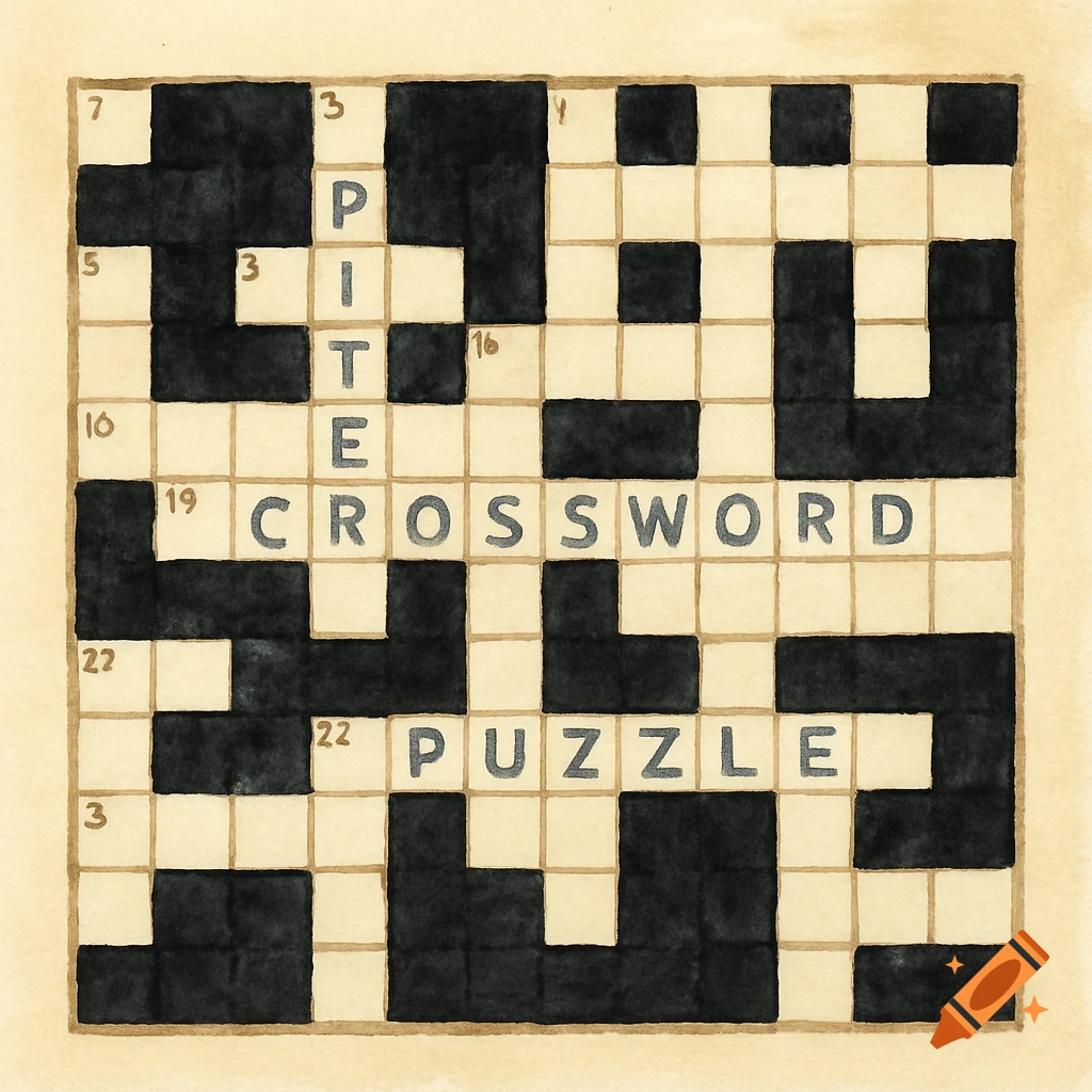 Crossword puzzle grid with some words filled in.