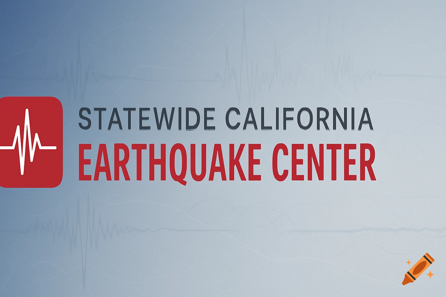 Logo and text 'Statewide California Earthquake Center' on a blue gradient background with waveforms.